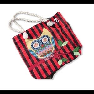 Boho owl tote bag